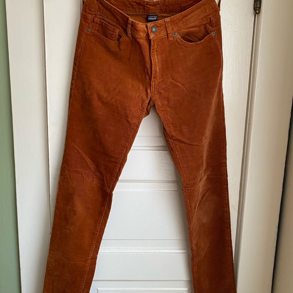 Patagonia burnt orange corduroys